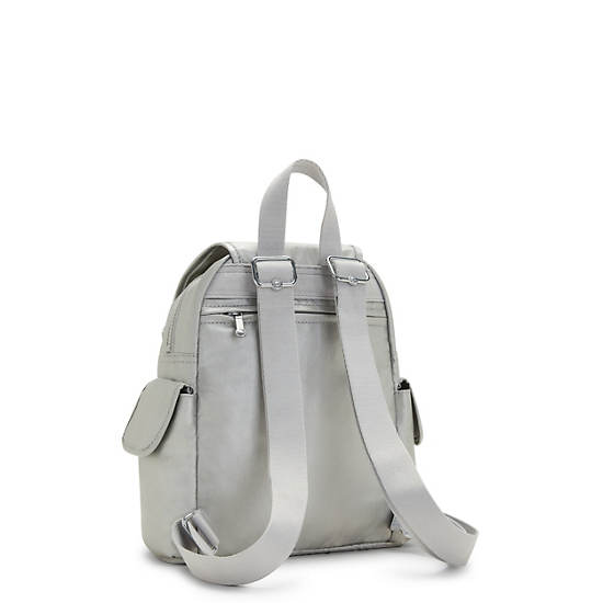 Kipling City Pack Mini Klassiska Metallic Ryggsäck Silver | SE 1734YX